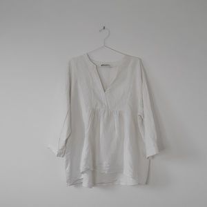 Zara White Linen blouse